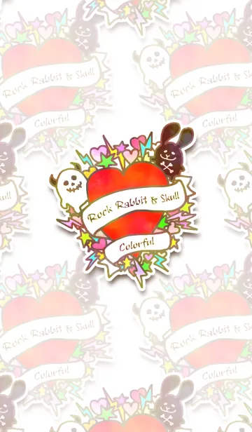 [LINE着せ替え] ロックなウサギとドクロちゃん ステッカーの画像1