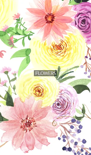 [LINE着せ替え] water color flowers_545の画像1