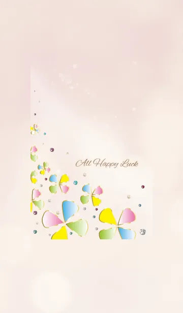 [LINE着せ替え] ポップな四つ葉のクローバー 風水/レッドの画像1