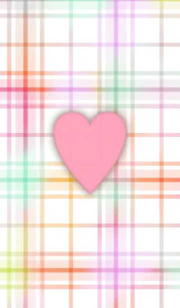 [LINE着せ替え] ポップ チェック＆ハートの画像1