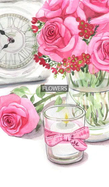 [LINE着せ替え] water color flowers_542の画像1