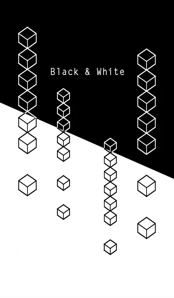 [LINE着せ替え] Mordern Black ＆ White 黒色白色の画像1
