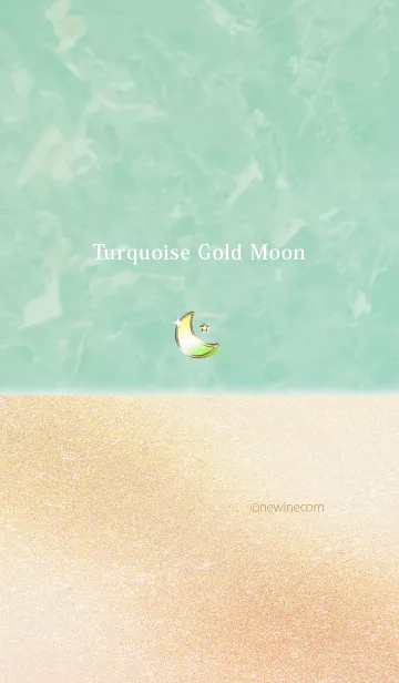 [LINE着せ替え] ターコイズ ゴールド ムーンの画像1