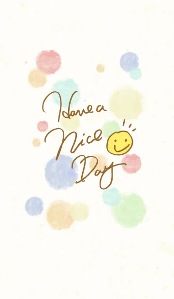 [LINE着せ替え] 大人水彩水玉2-スマイル23-の画像1