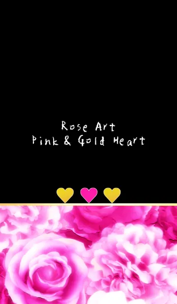 [LINE着せ替え] Rose Art Pink＆Gold Heart 大人の着せ替えの画像1