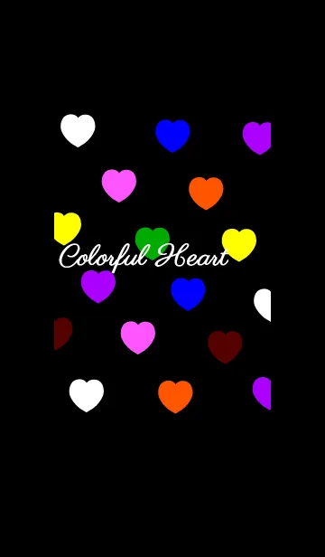 [LINE着せ替え] Black＆Colorful heartsの画像1