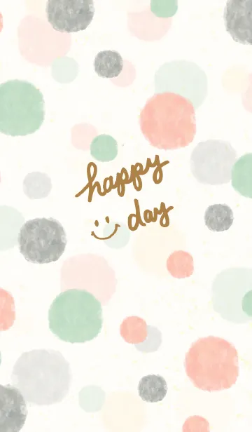 [LINE着せ替え] 大人水彩水玉-スマイル10-の画像1