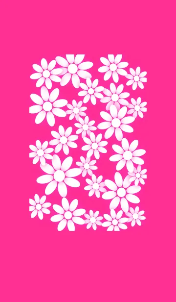 [LINE着せ替え] ホワイト フラワー : 白い花 [ピンク] No.1の画像1