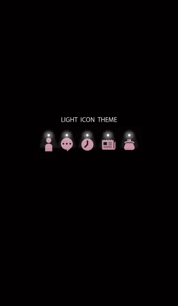 [LINE着せ替え] ライトアイコン/ブラック＆ピンクの画像1
