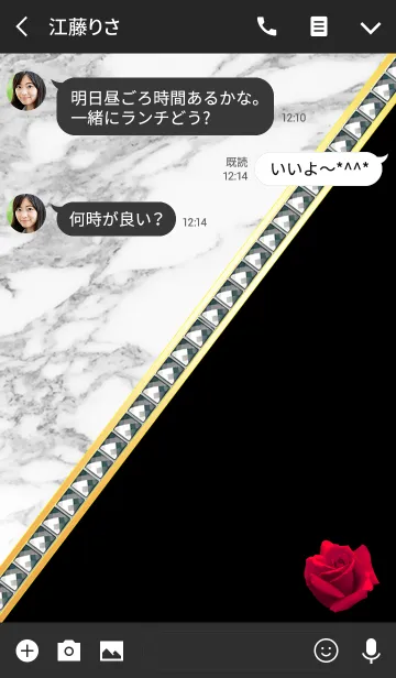 [LINE着せ替え] Rose Art ＆ Marble Rock 大人の着せ替えの画像3