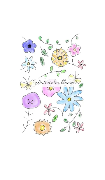 [LINE着せ替え] 水彩のお花の画像1