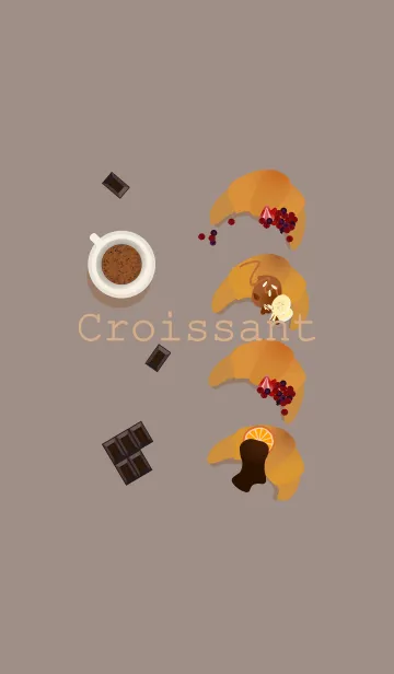 [LINE着せ替え] クロワッサン + ミルクティーの画像1