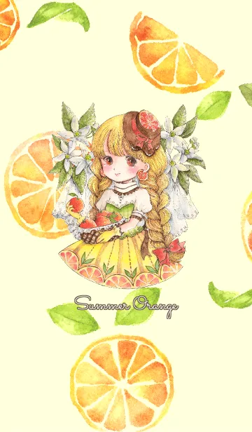 [LINE着せ替え] オレンジ娘＠SUMMERの画像1