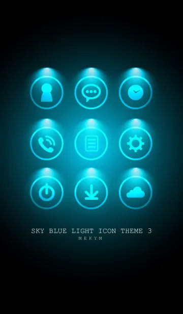 [LINE着せ替え] SKY BLUE LIGHT ICON THEME 3の画像1