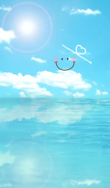 [LINE着せ替え] スマイルシンプル16（水平線）@夏の画像1