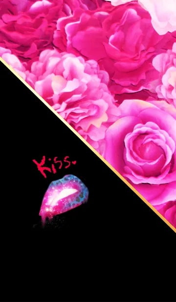 [LINE着せ替え] ♥薔薇と唇ヒョウ柄♥Kissの画像1
