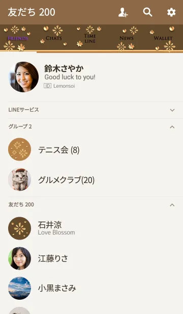 [LINE着せ替え] 金色の花(金きらめき)の画像2