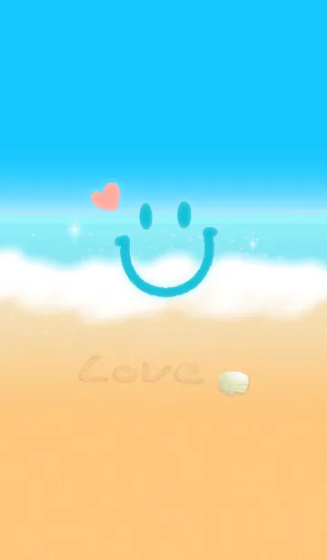 [LINE着せ替え] 毎日スマイル＆ハートで！～夏の海岸の画像1