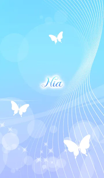 [LINE着せ替え] にあ用の蝶が舞うオトナの着せかえ(青)の画像1