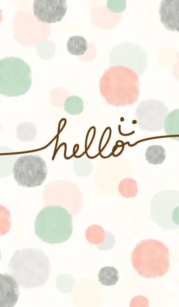 [LINE着せ替え] 大人水彩水玉-スマイル5-の画像1