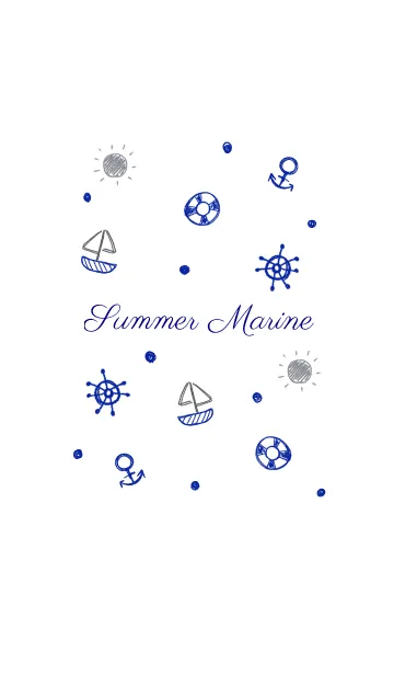 [LINE着せ替え] 夏らしい手描きマリンの画像1