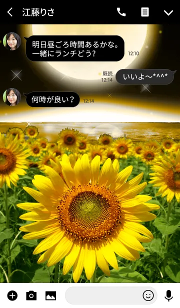 [LINE着せ替え] 満月とひまわり畑＠サマーの画像3