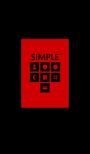 [LINE着せ替え] シンプル*レッド＆ブラックの画像1