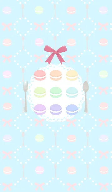 [LINE着せ替え] マカロンLove ブルーの画像1