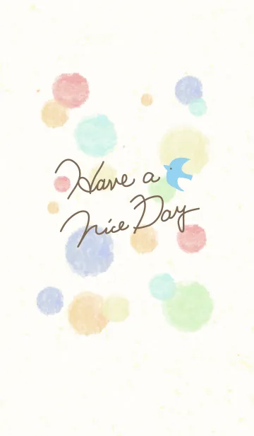 [LINE着せ替え] 大人水彩水玉2-スマイル22-の画像1