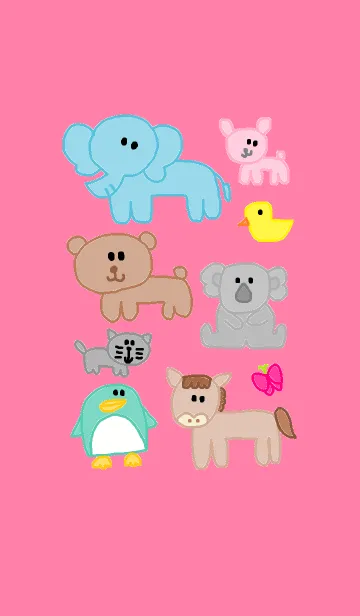 [LINE着せ替え] ピンク 動物の画像1