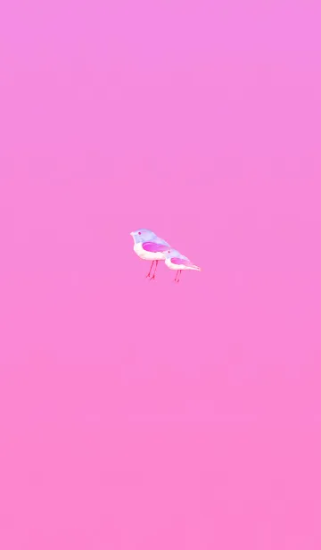 [LINE着せ替え] パープルピンクバード親子の画像1