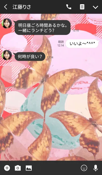 [LINE着せ替え] 夏の力強い蝶ガンクラブマカロンの画像3