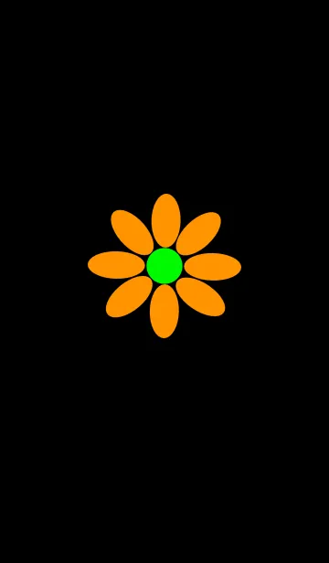 [LINE着せ替え] シンプル オレンジフラワーの画像1