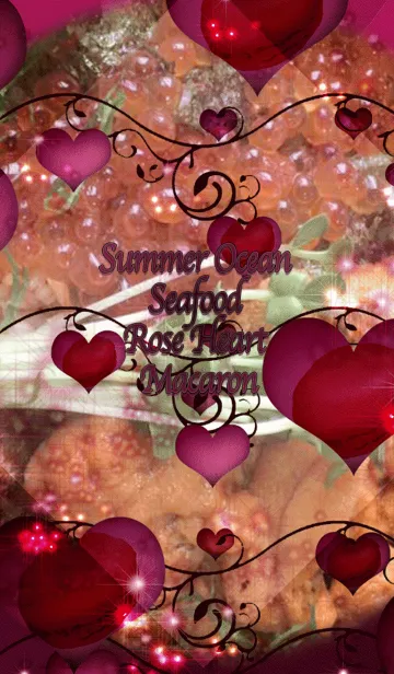 [LINE着せ替え] 夏の沖縄の海鮮ローズハートマカロンの画像1