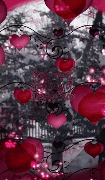 [LINE着せ替え] 夏の北海道の雪木ローズハートマカロンの画像1