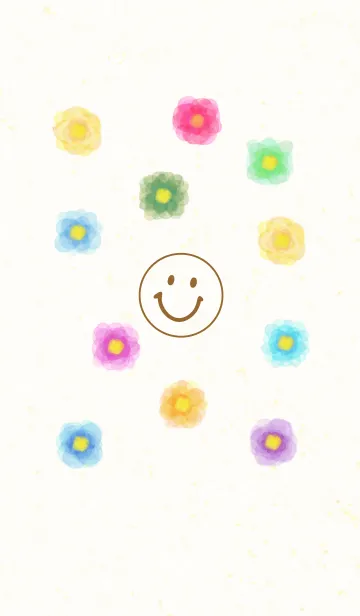 [LINE着せ替え] 大人水彩お花-スマイル6-の画像1