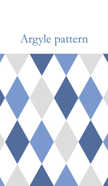 [LINE着せ替え] Argyle pattern -BLUE+GRAY-の画像1