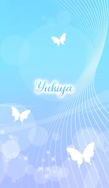 [LINE着せ替え] ゆきや用の蝶が舞うオトナの着せかえ(青)の画像1