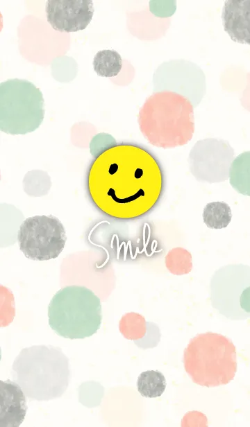 [LINE着せ替え] 大人水彩水玉-スマイル20-の画像1