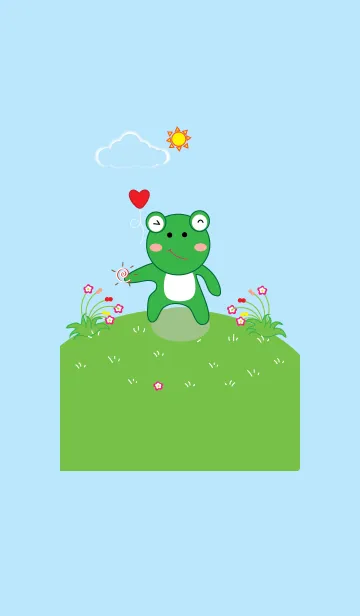 [LINE着せ替え] Cute frog theme v.2 (JP)の画像1