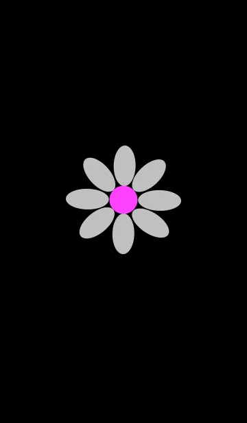 [LINE着せ替え] シンプル 花 グレーフラワーの画像1