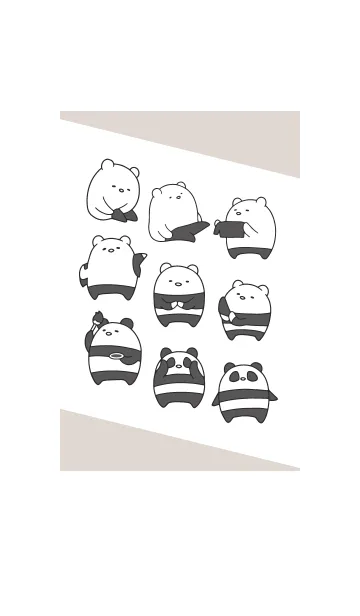 [LINE着せ替え] パンダの着替え -brown-の画像1