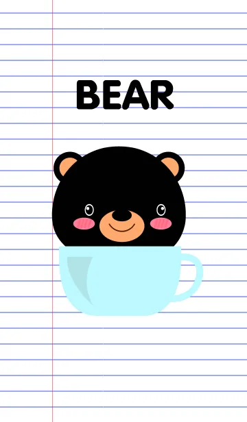 [LINE着せ替え] Simple Cute Black Bear Theme V.2 (jp)の画像1
