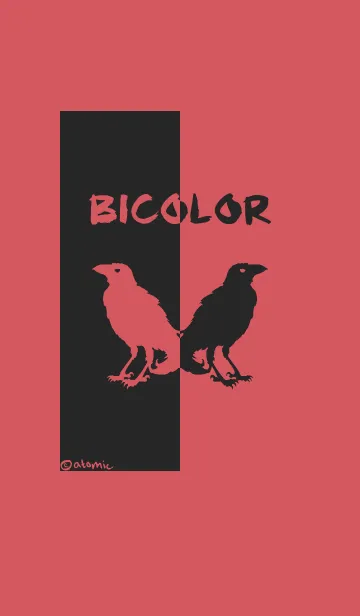 [LINE着せ替え] バイカラー [カラス] 赤×黒 166の画像1