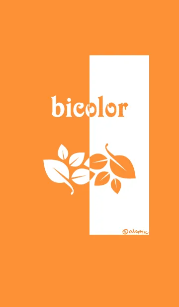 [LINE着せ替え] バイカラー [リーブス] オレンジ×白 153の画像1