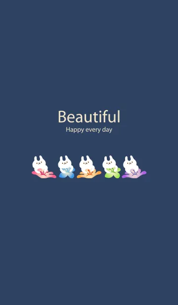 [LINE着せ替え] 美しい花の白いウサギの画像1