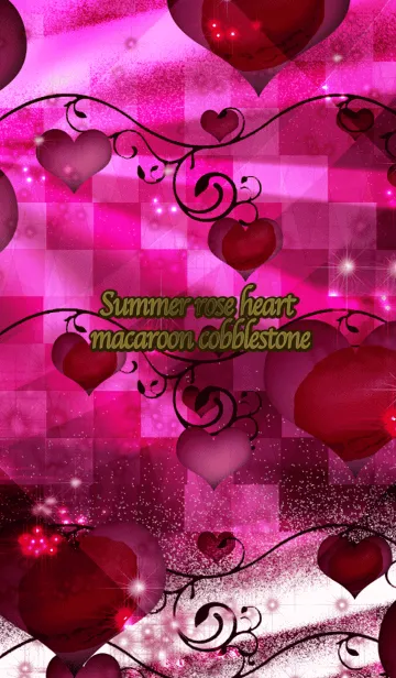 [LINE着せ替え] 夏のローズハートマカロン石畳の画像1