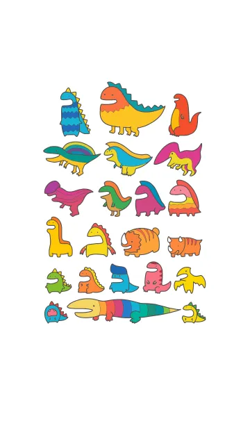[LINE着せ替え] Colorful Dinosaursの画像1