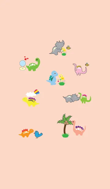 [LINE着せ替え] Cute Dinosaur theme v.4 (JP)の画像1