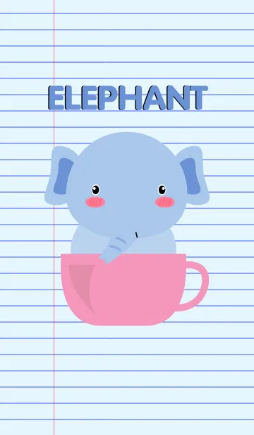 [LINE着せ替え] Simple Cute Elephant Theme V.2 (jp)の画像1